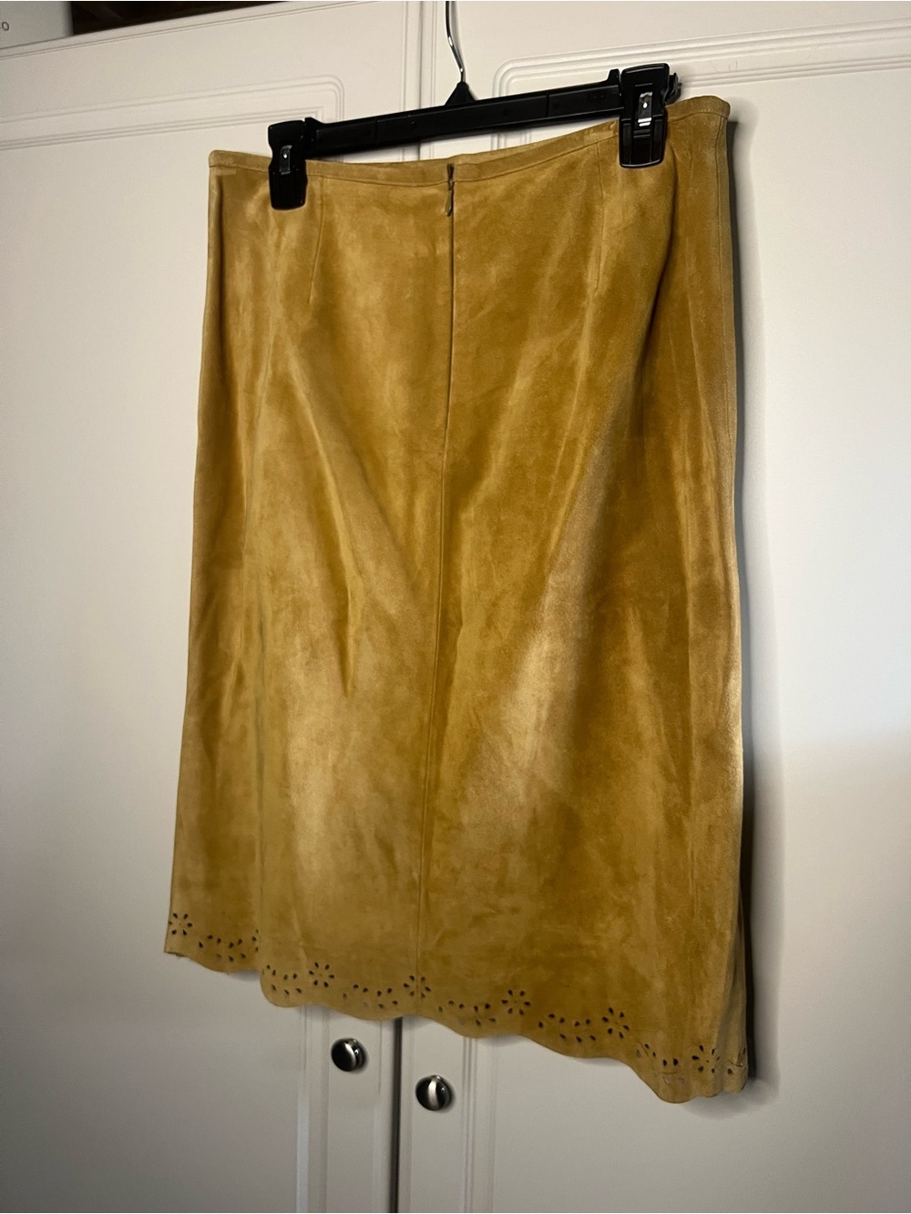 Vintage Ann Taylor Italian Suede Leather A-Line Skirt - Picture 10 of 13